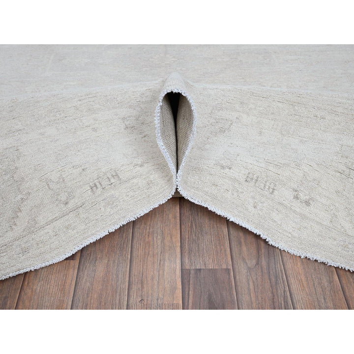 8'0" x 9'9" New Hand Knotted Ivory Wool Rectangle Oriental Rug - MOA102917