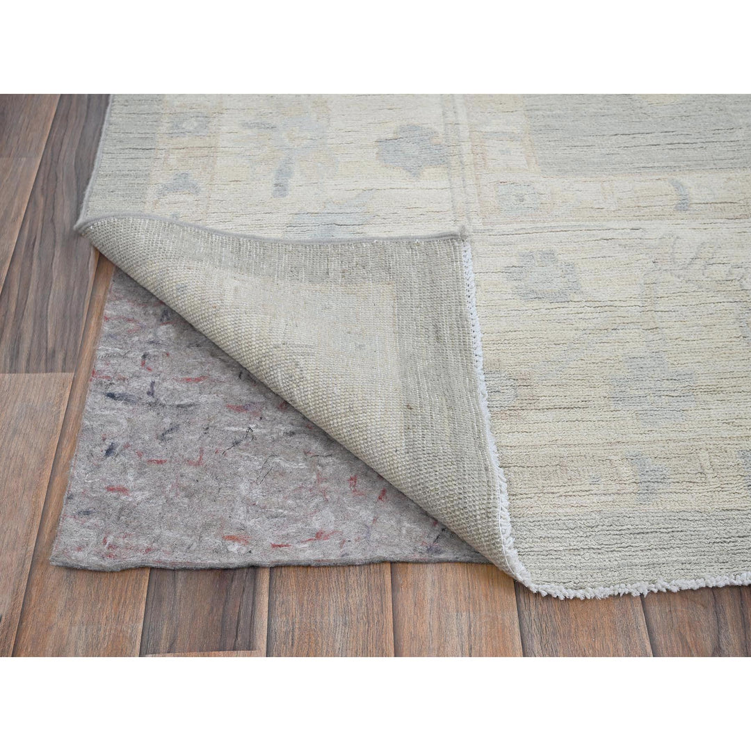9'8" x 13'10" New Hand Knotted Grey Wool Rectangle Oriental Rug - MOA102918