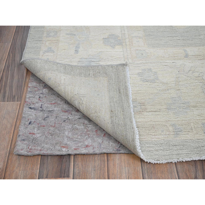 9'8" x 13'10" New Hand Knotted Grey Wool Rectangle Oriental Rug - MOA102918