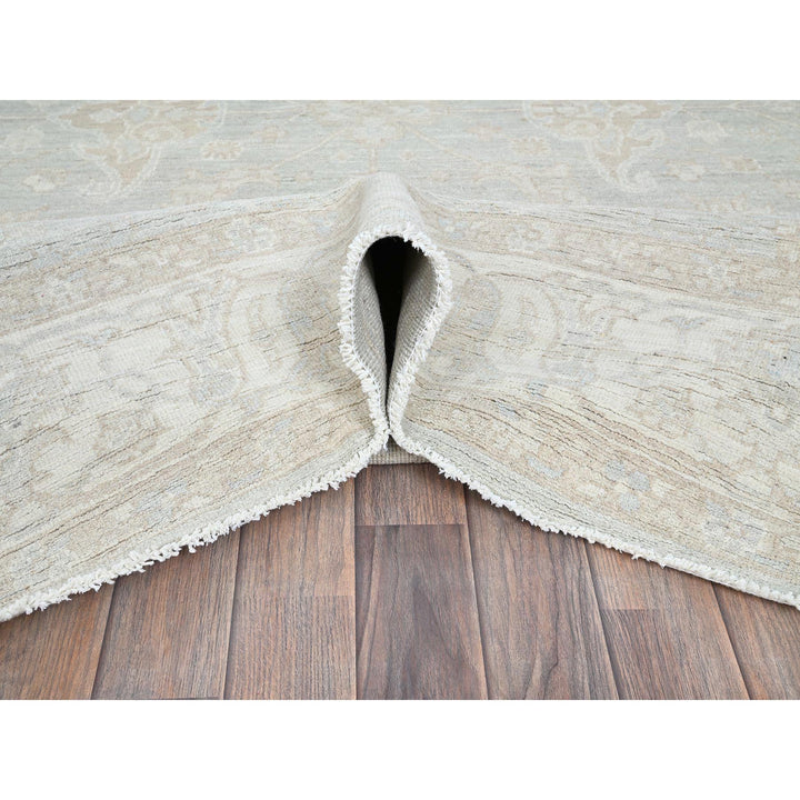 8'2" x 9'6" New Hand Knotted Grey Wool Rectangle Oriental Rug - MOA102919