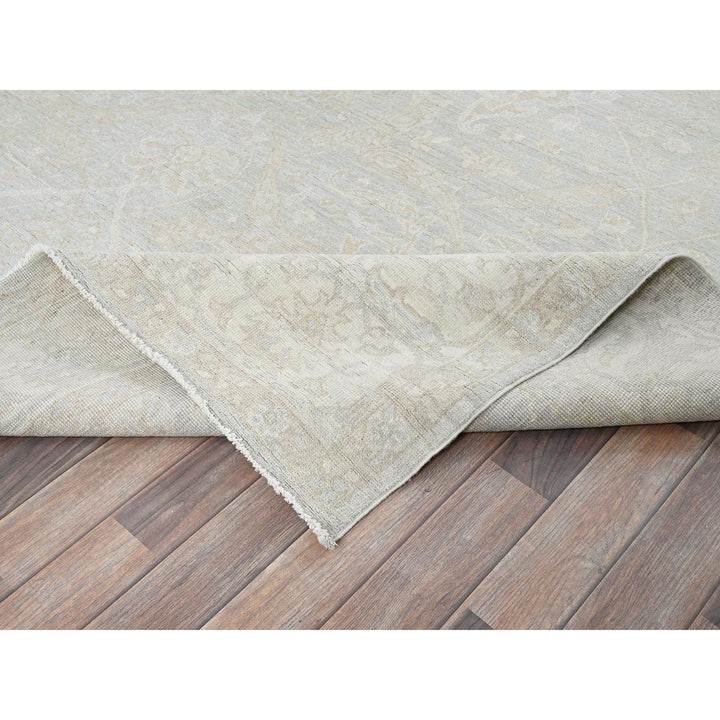 8'2" x 9'6" New Hand Knotted Grey Wool Rectangle Oriental Rug - MOA102919
