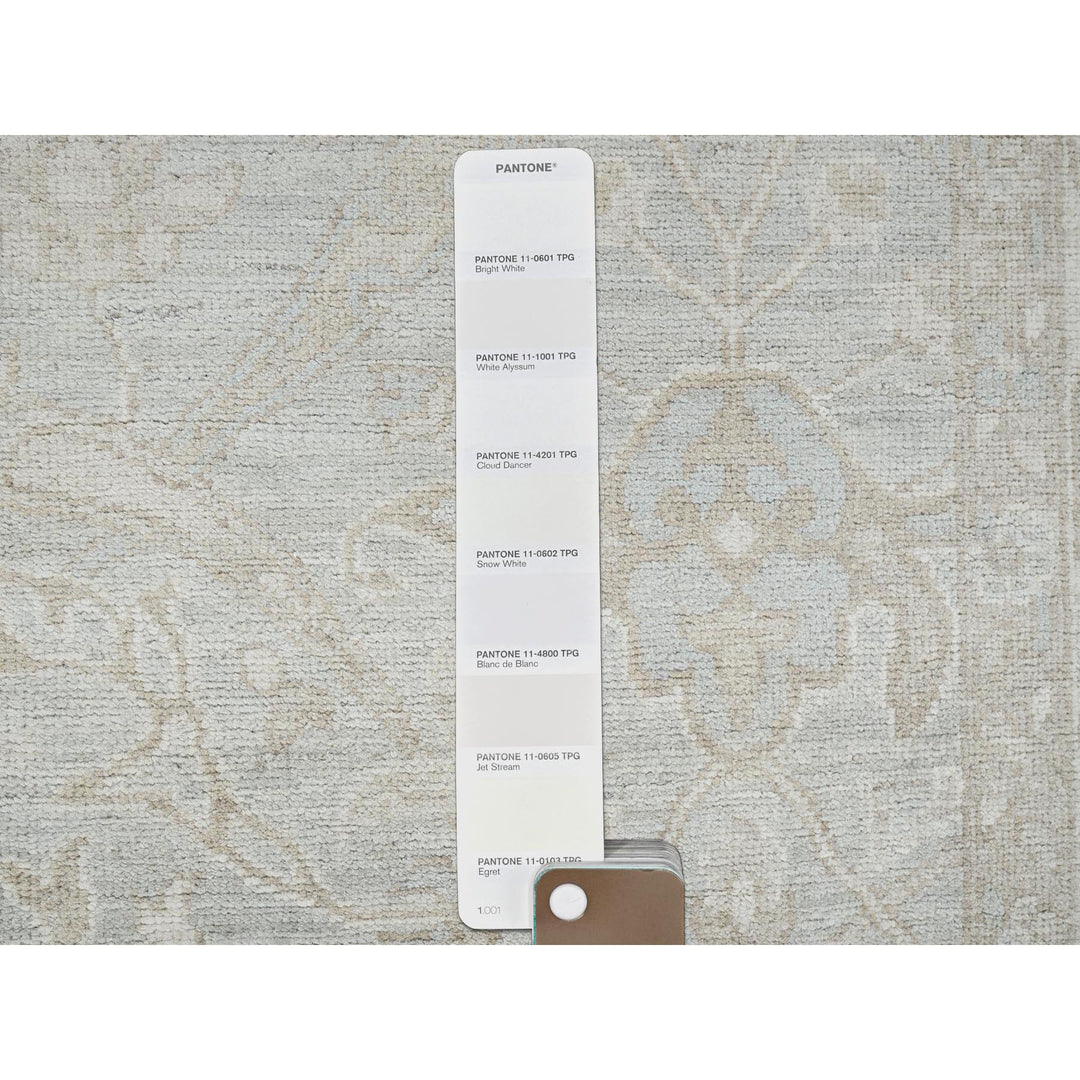8'2" x 9'6" New Hand Knotted Grey Wool Rectangle Oriental Rug - MOA102919
