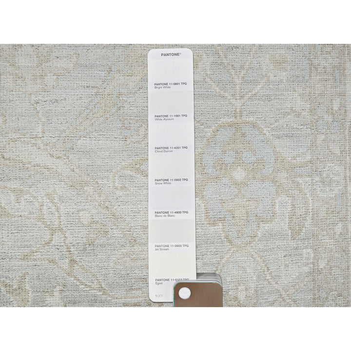 8'2" x 9'6" New Hand Knotted Grey Wool Rectangle Oriental Rug - MOA102919