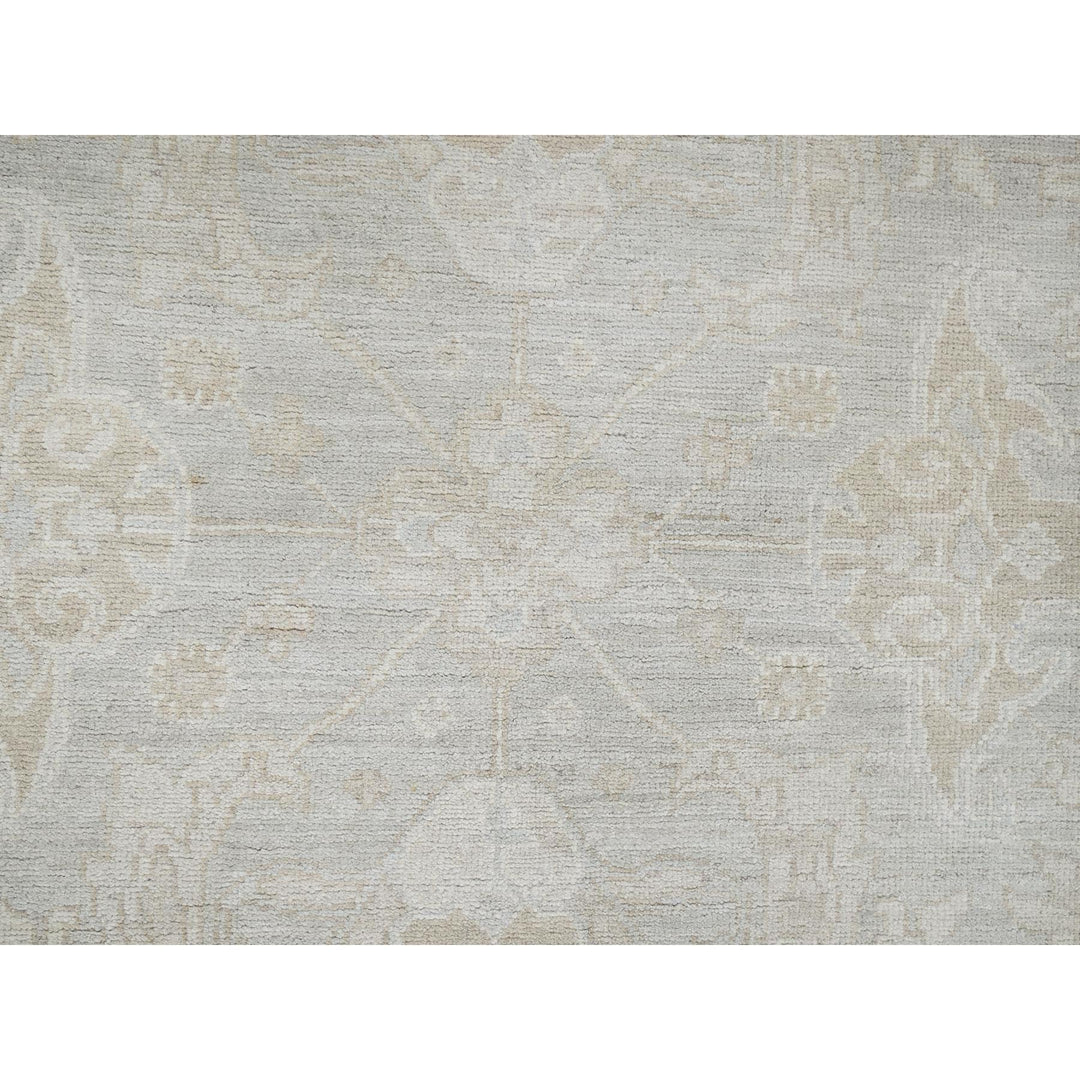 8'2" x 9'6" New Hand Knotted Grey Wool Rectangle Oriental Rug - MOA102919