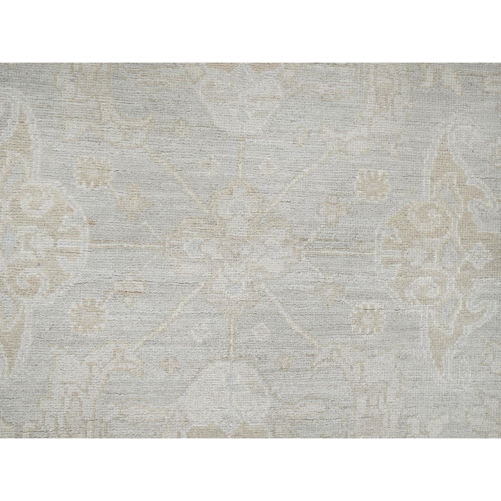8'2" x 9'6" New Hand Knotted Grey Wool Rectangle Oriental Rug - MOA102919