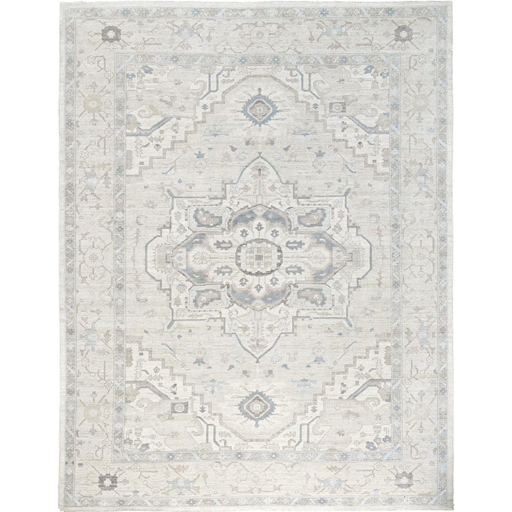 10'0" x 13'7" New Hand Knotted Ivory Wool Rectangle Oriental Rug - MOA102920
