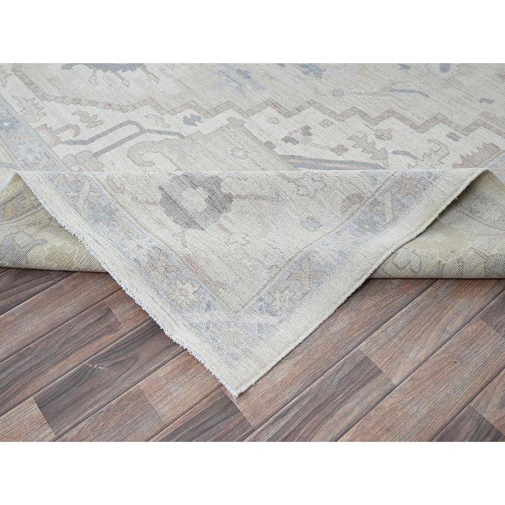 10'0" x 13'7" New Hand Knotted Ivory Wool Rectangle Oriental Rug - MOA102920