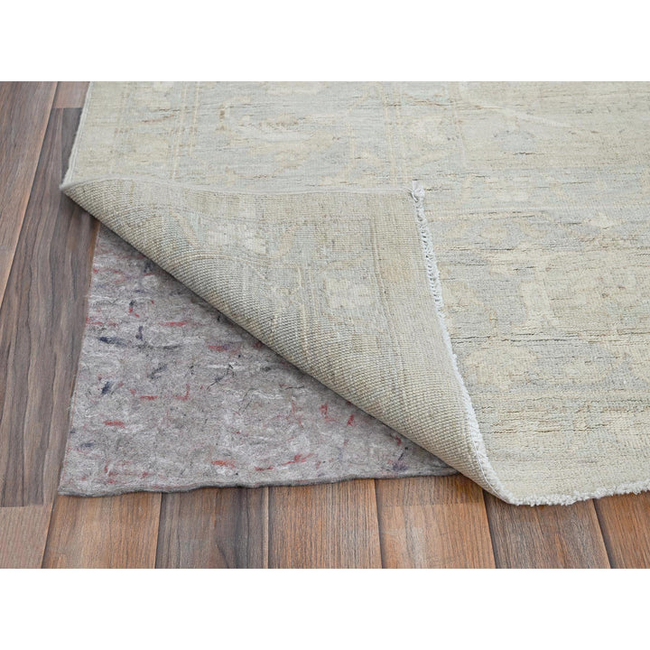 9'0" x 11'10" New Hand Knotted Ivory Wool Rectangle Oriental Rug - MOA102921