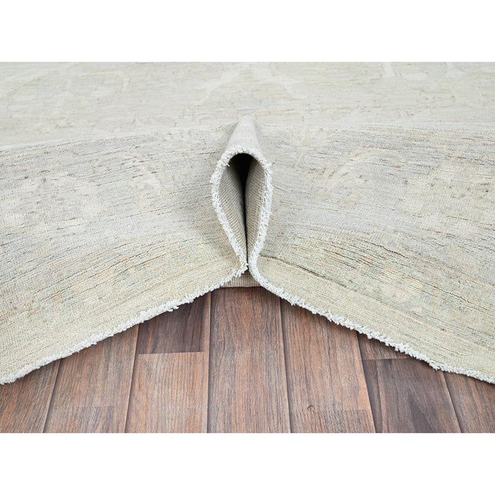 9'0" x 11'10" New Hand Knotted Ivory Wool Rectangle Oriental Rug - MOA102921
