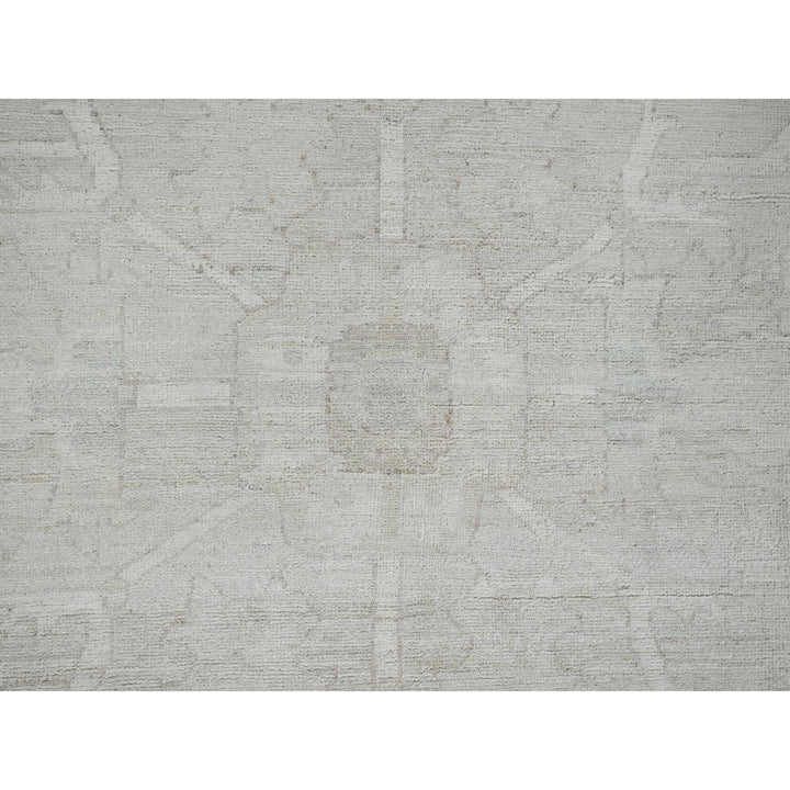 9'0" x 11'10" New Hand Knotted Ivory Wool Rectangle Oriental Rug - MOA102921