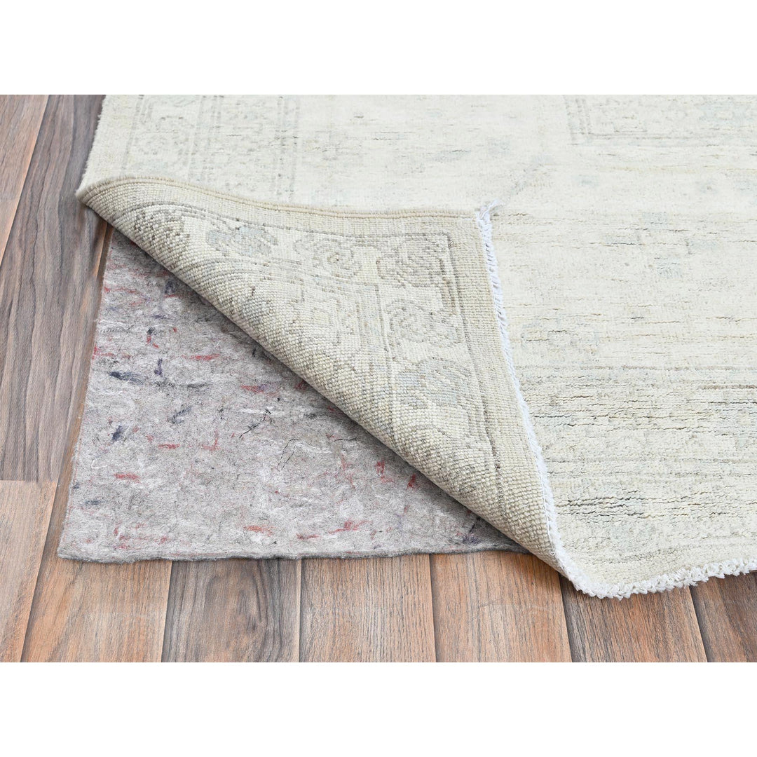 8'11" x 11'10" New Hand Knotted Ivory Wool Rectangle Oriental Rug - MOA102922