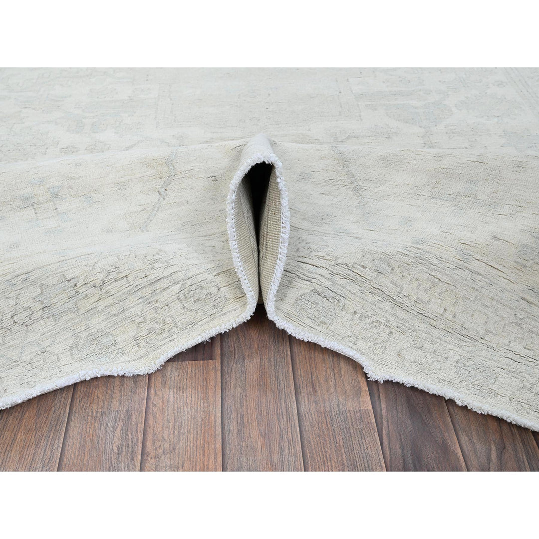 8'11" x 11'10" New Hand Knotted Ivory Wool Rectangle Oriental Rug - MOA102922