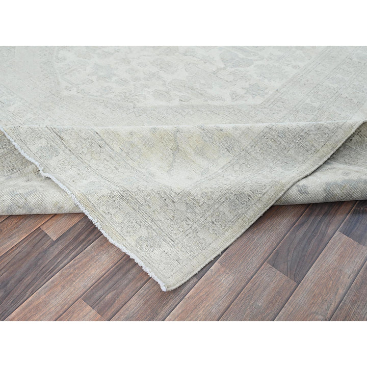 8'11" x 11'10" New Hand Knotted Ivory Wool Rectangle Oriental Rug - MOA102922