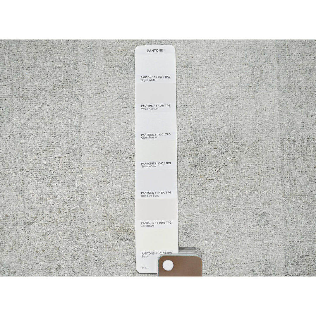 8'11" x 11'10" New Hand Knotted Ivory Wool Rectangle Oriental Rug - MOA102922