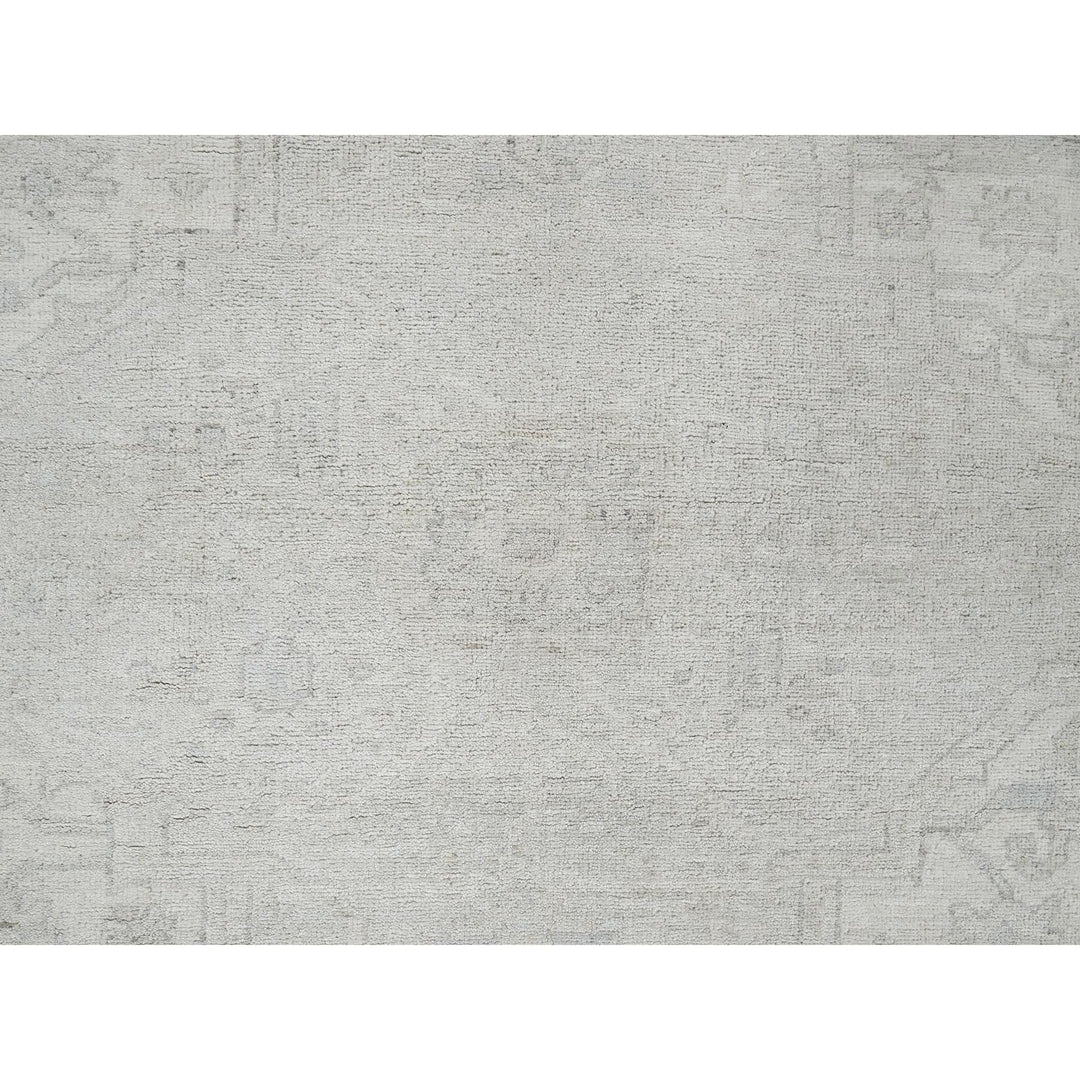 8'11" x 11'10" New Hand Knotted Ivory Wool Rectangle Oriental Rug - MOA102922