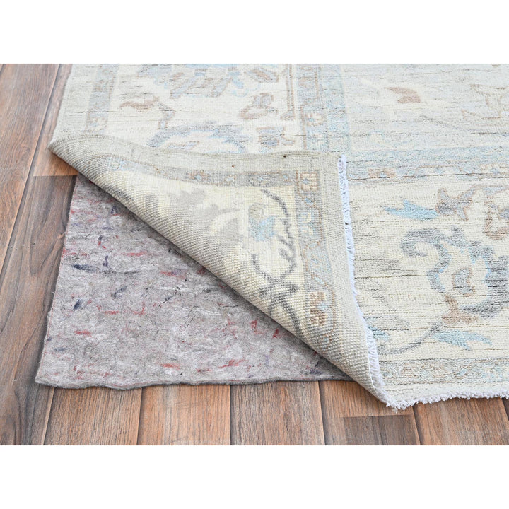 8'11" x 11'10" New Hand Knotted Grey Wool Rectangle Oriental Rug - MOA102923