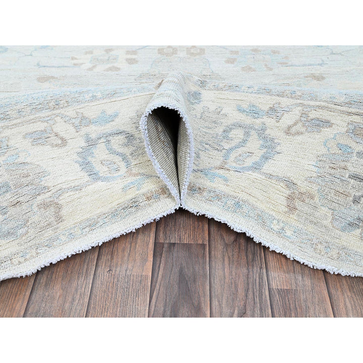 8'11" x 11'10" New Hand Knotted Grey Wool Rectangle Oriental Rug - MOA102923