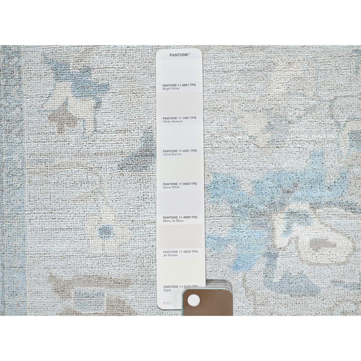 8'11" x 11'10" New Hand Knotted Grey Wool Rectangle Oriental Rug - MOA102923