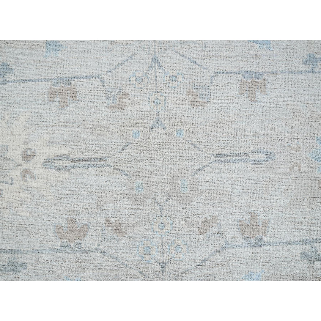 8'11" x 11'10" New Hand Knotted Grey Wool Rectangle Oriental Rug - MOA102923