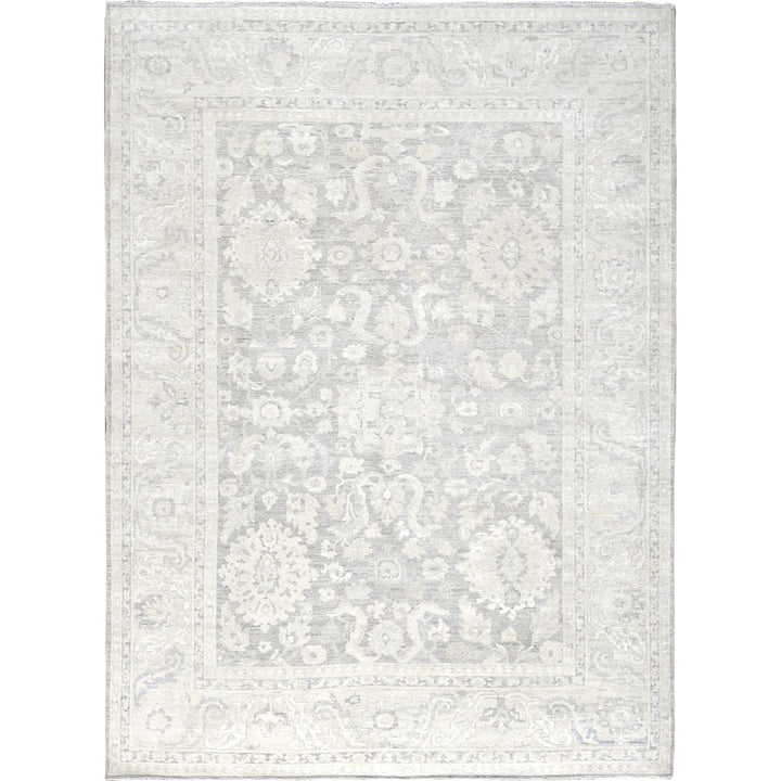 8'9" x 11'10" New Hand Knotted Grey Wool Rectangle Oriental Rug - MOA102924