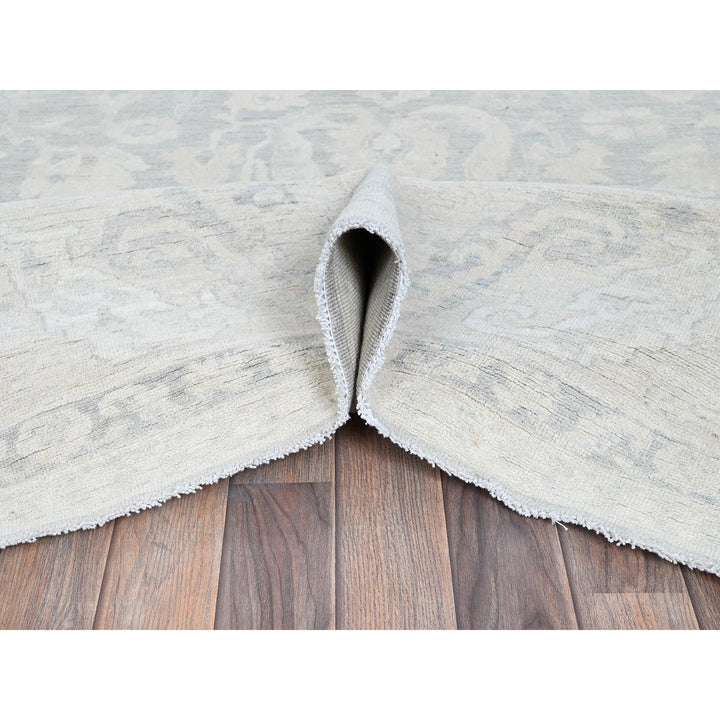 8'9" x 11'10" New Hand Knotted Grey Wool Rectangle Oriental Rug - MOA102924