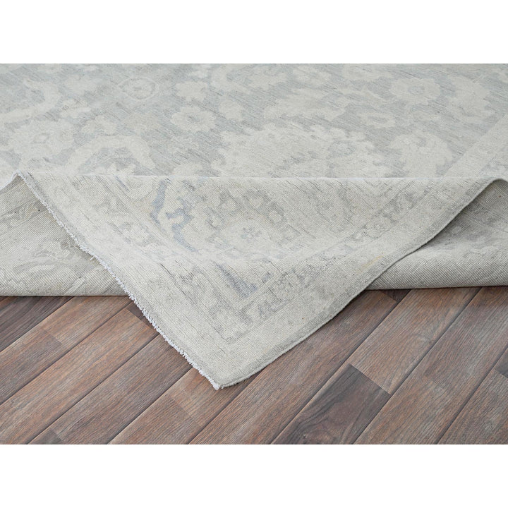 8'9" x 11'10" New Hand Knotted Grey Wool Rectangle Oriental Rug - MOA102924