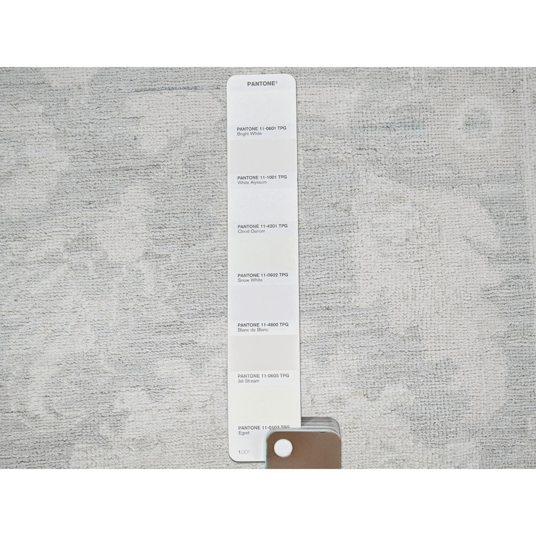 8'9" x 11'10" New Hand Knotted Grey Wool Rectangle Oriental Rug - MOA102924