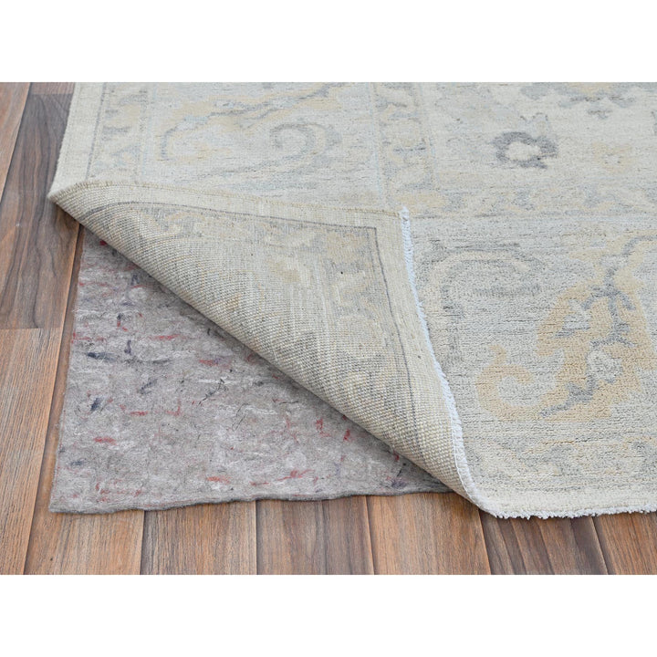 8'2" x 10'1" New Hand Knotted Ivory Wool Rectangle Oriental Rug - MOA102925