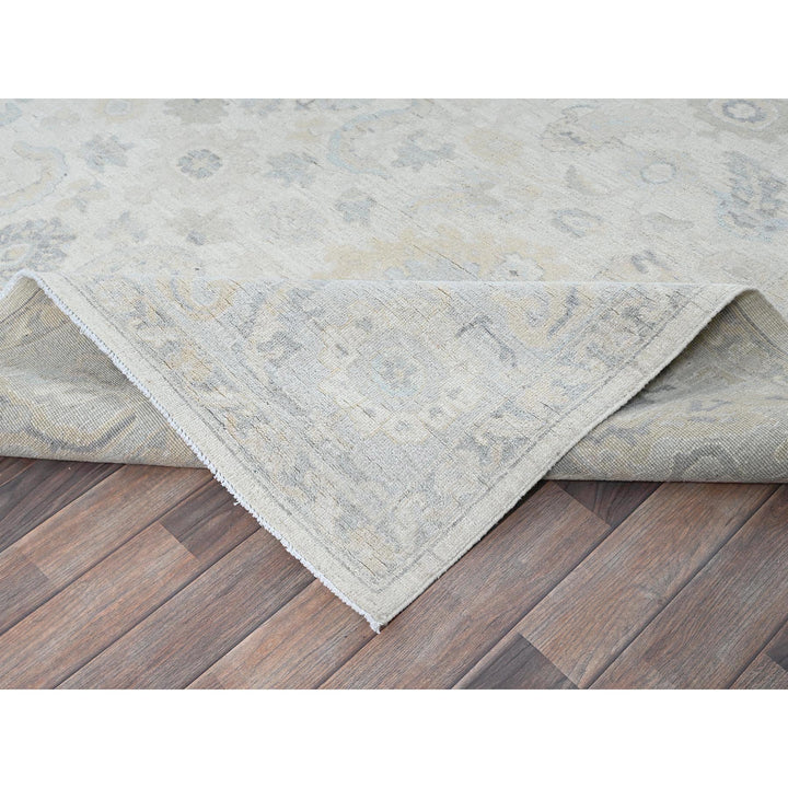 8'2" x 10'1" New Hand Knotted Ivory Wool Rectangle Oriental Rug - MOA102925