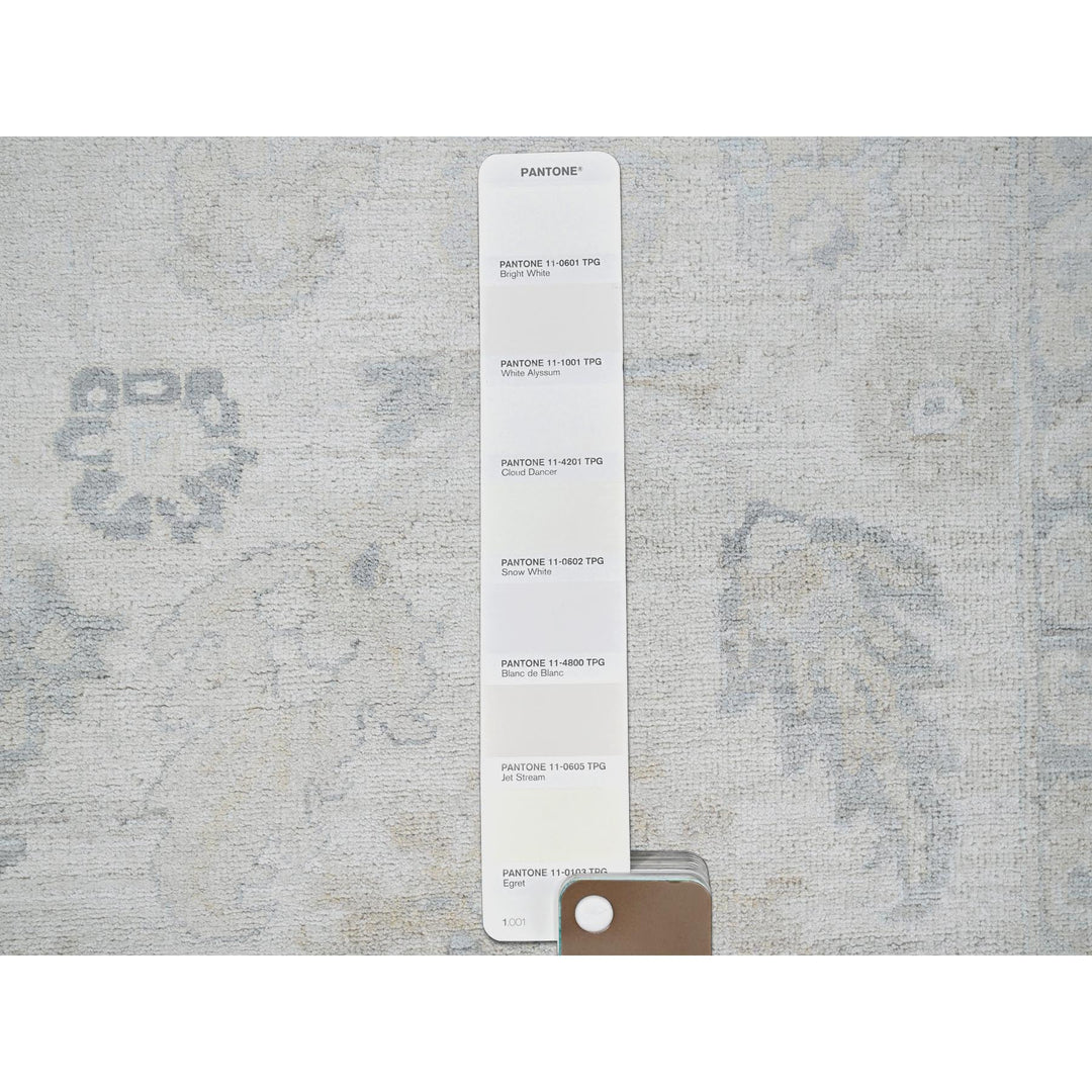 8'2" x 10'1" New Hand Knotted Ivory Wool Rectangle Oriental Rug - MOA102925