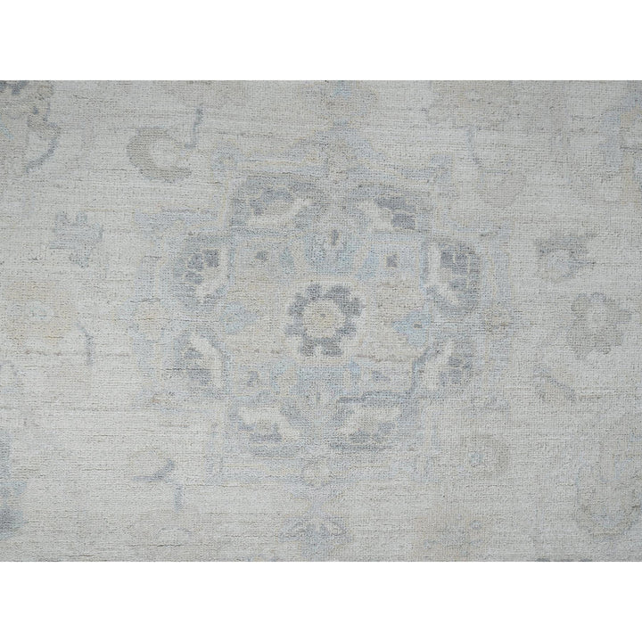8'2" x 10'1" New Hand Knotted Ivory Wool Rectangle Oriental Rug - MOA102925