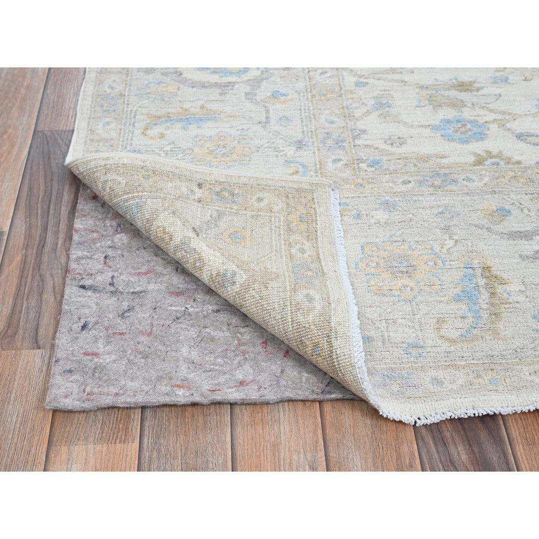 8'0" x 9'8" New Hand Knotted Ivory Wool Rectangle Oriental Rug - MOA102926