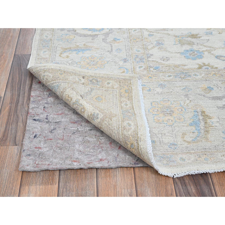 8'0" x 9'8" New Hand Knotted Ivory Wool Rectangle Oriental Rug - MOA102926