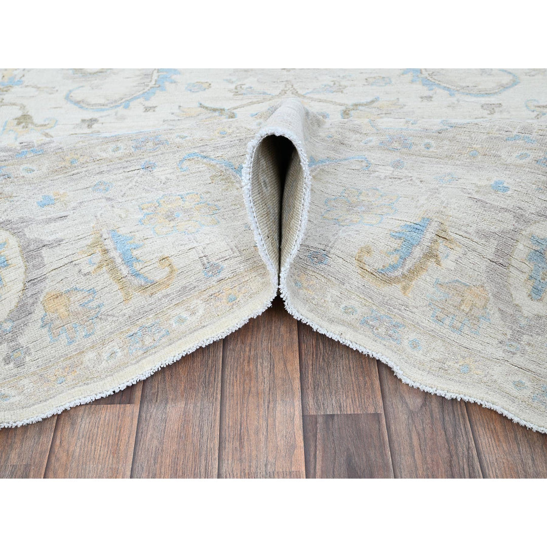 8'0" x 9'8" New Hand Knotted Ivory Wool Rectangle Oriental Rug - MOA102926