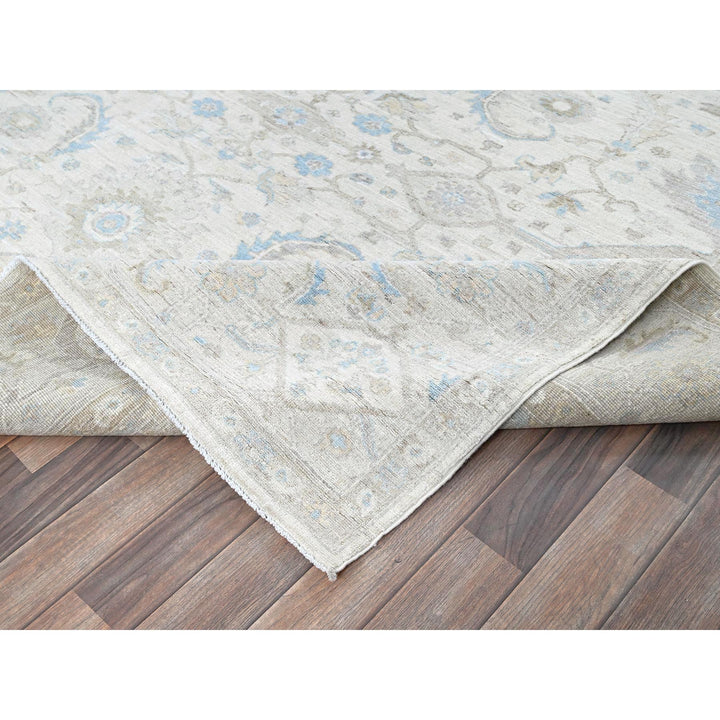 8'0" x 9'8" New Hand Knotted Ivory Wool Rectangle Oriental Rug - MOA102926