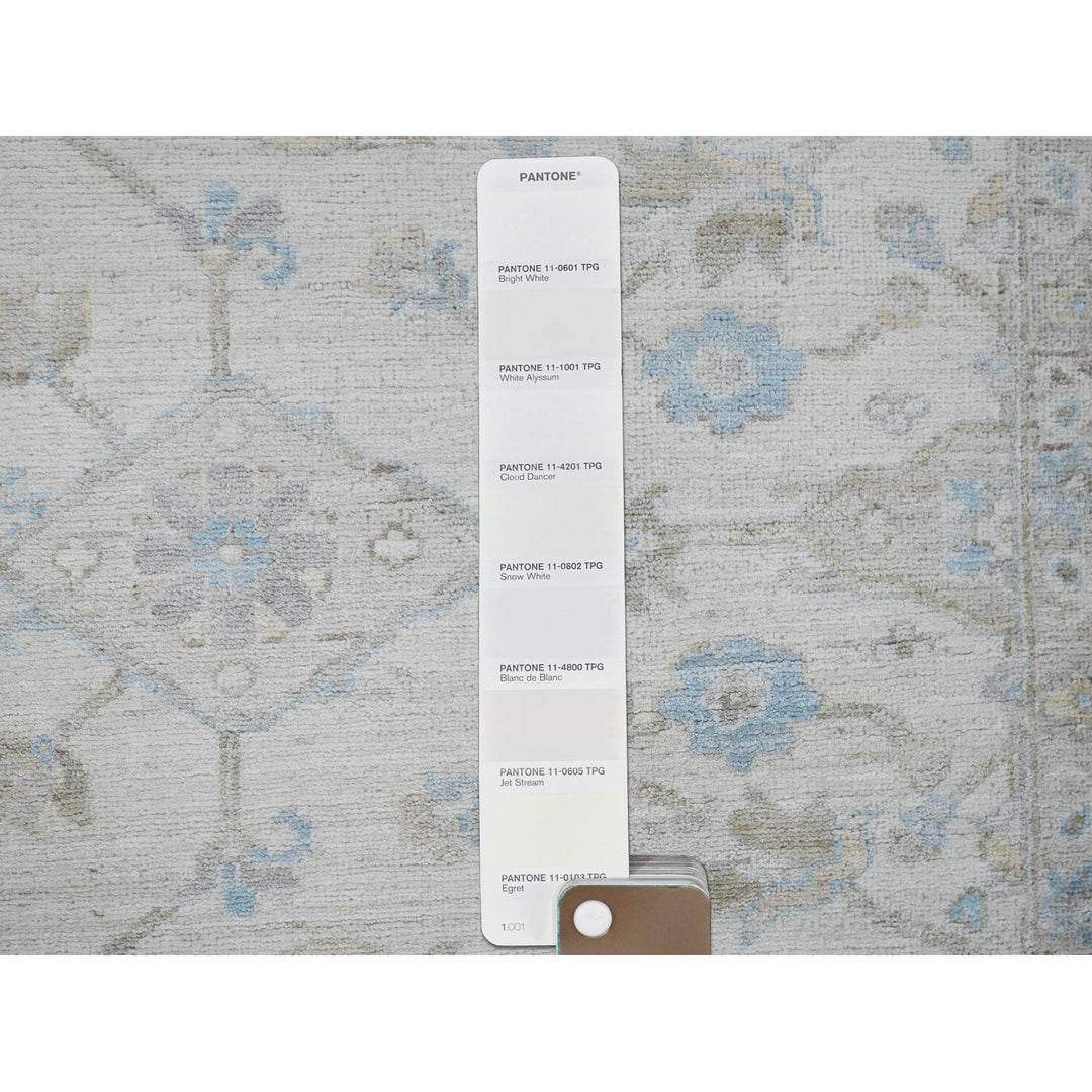 8'0" x 9'8" New Hand Knotted Ivory Wool Rectangle Oriental Rug - MOA102926