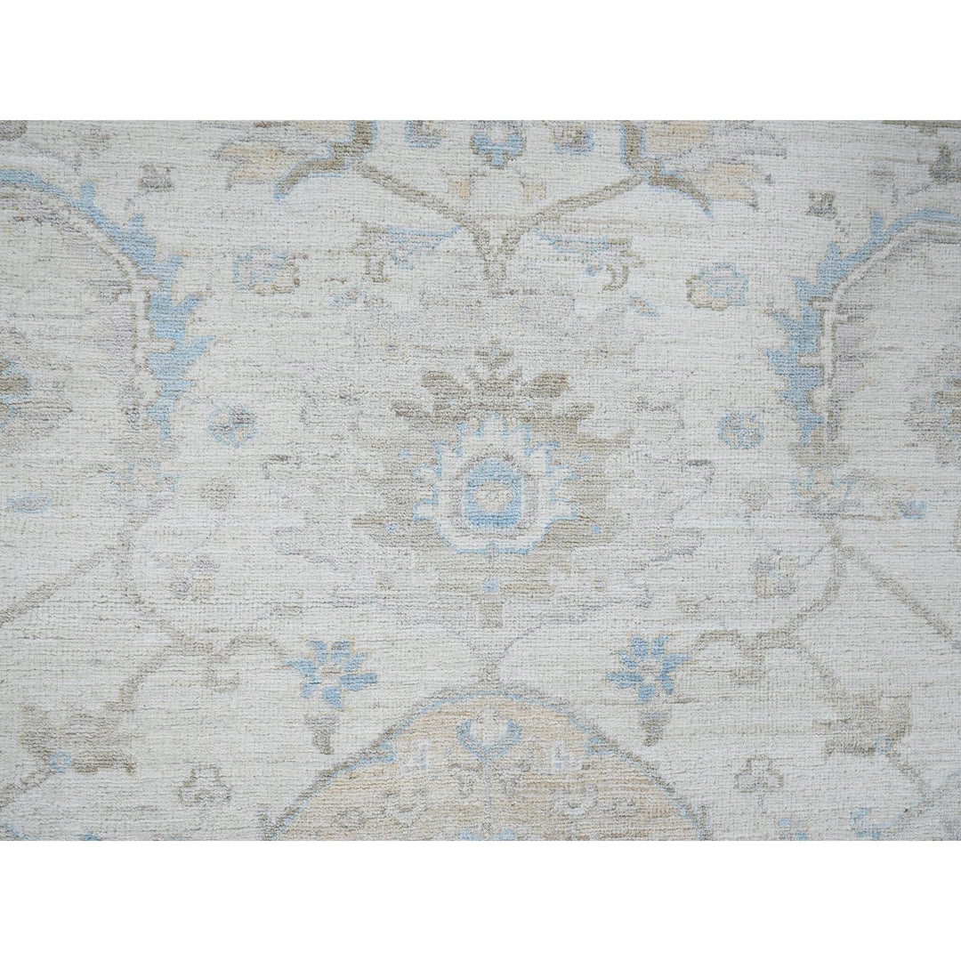 8'0" x 9'8" New Hand Knotted Ivory Wool Rectangle Oriental Rug - MOA102926