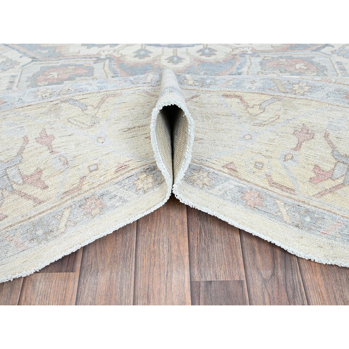 8'1" x 9'7" New Hand Knotted Ivory Wool Rectangle Oriental Rug - MOA102927