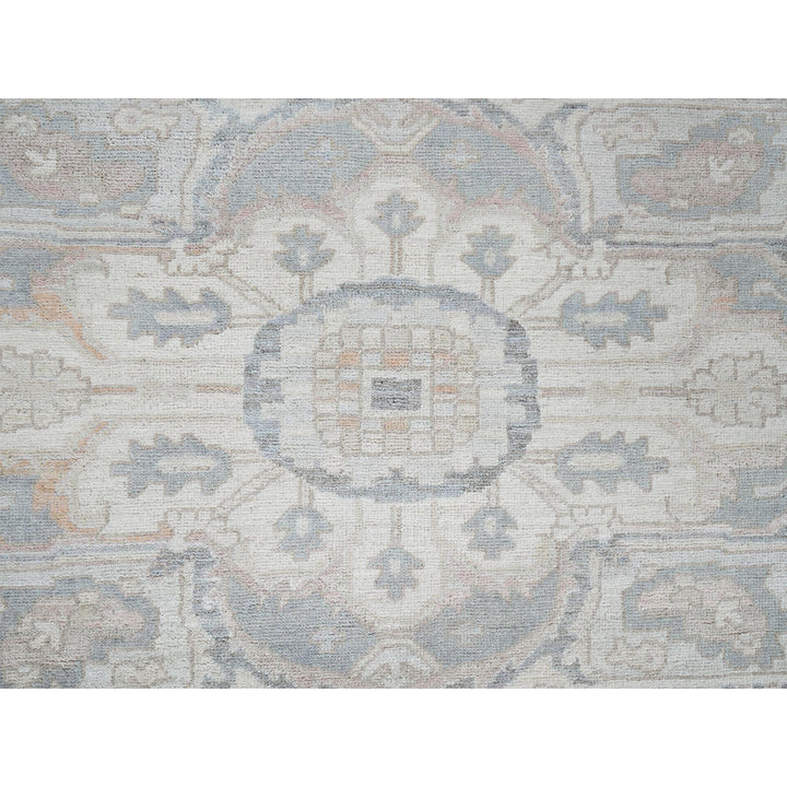 8'1" x 9'7" New Hand Knotted Ivory Wool Rectangle Oriental Rug - MOA102927