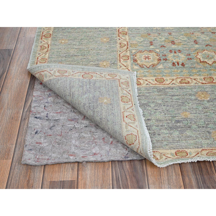 8'1" x 9'7" New Hand Knotted Blue Wool Rectangle Oriental Rug - MOA102928
