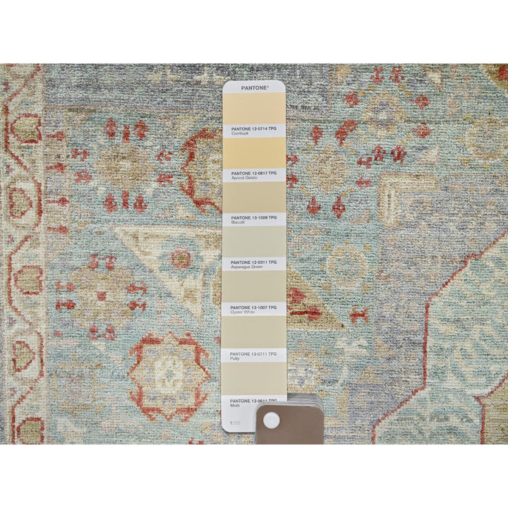 8'1" x 9'7" New Hand Knotted Blue Wool Rectangle Oriental Rug - MOA102928