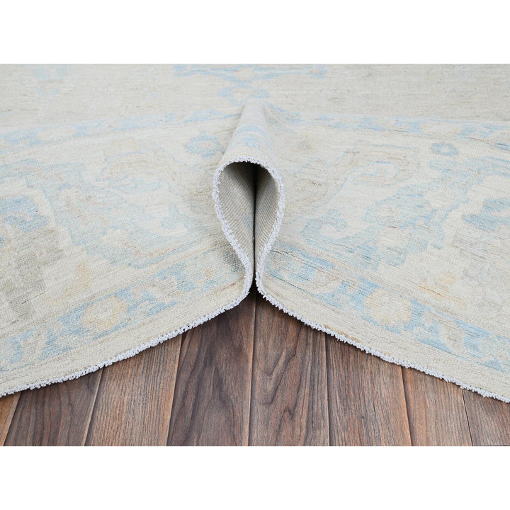 7'9" x 9'10" New Hand Knotted Ivory Wool Rectangle Oriental Rug - MOA102929