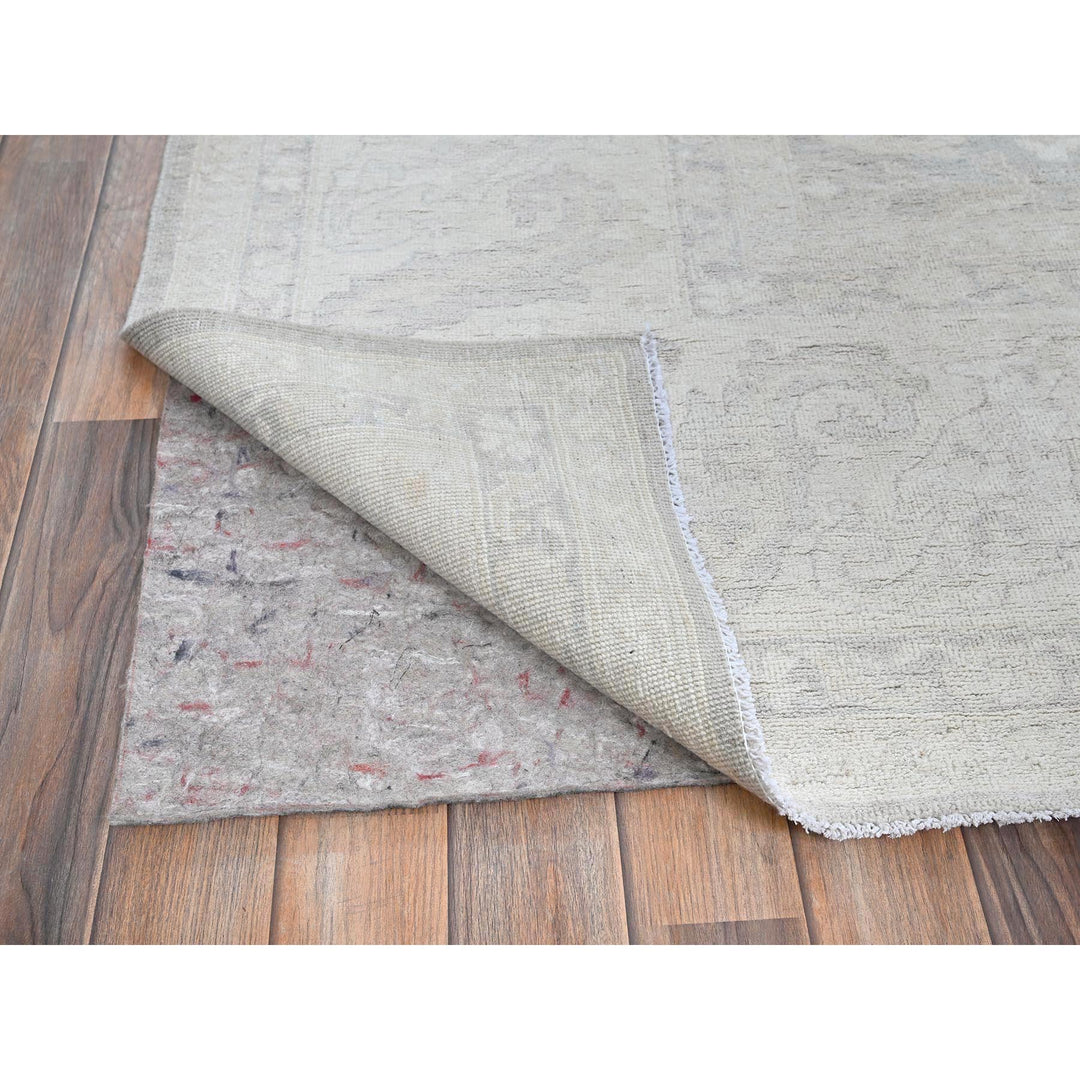 8'10" x 11'11" New Hand Knotted Grey Wool Rectangle Oriental Rug - MOA102930