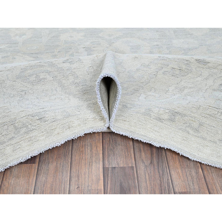 8'10" x 11'11" New Hand Knotted Grey Wool Rectangle Oriental Rug - MOA102930