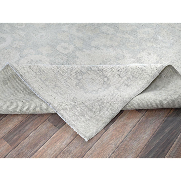 8'10" x 11'11" New Hand Knotted Grey Wool Rectangle Oriental Rug - MOA102930