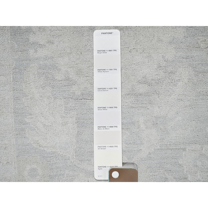 8'10" x 11'11" New Hand Knotted Grey Wool Rectangle Oriental Rug - MOA102930