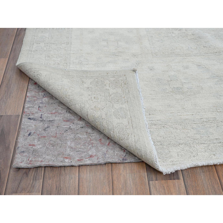 11'10" x 14'7" New Hand Knotted Ivory Wool Rectangle Oriental Rug - MOA102931