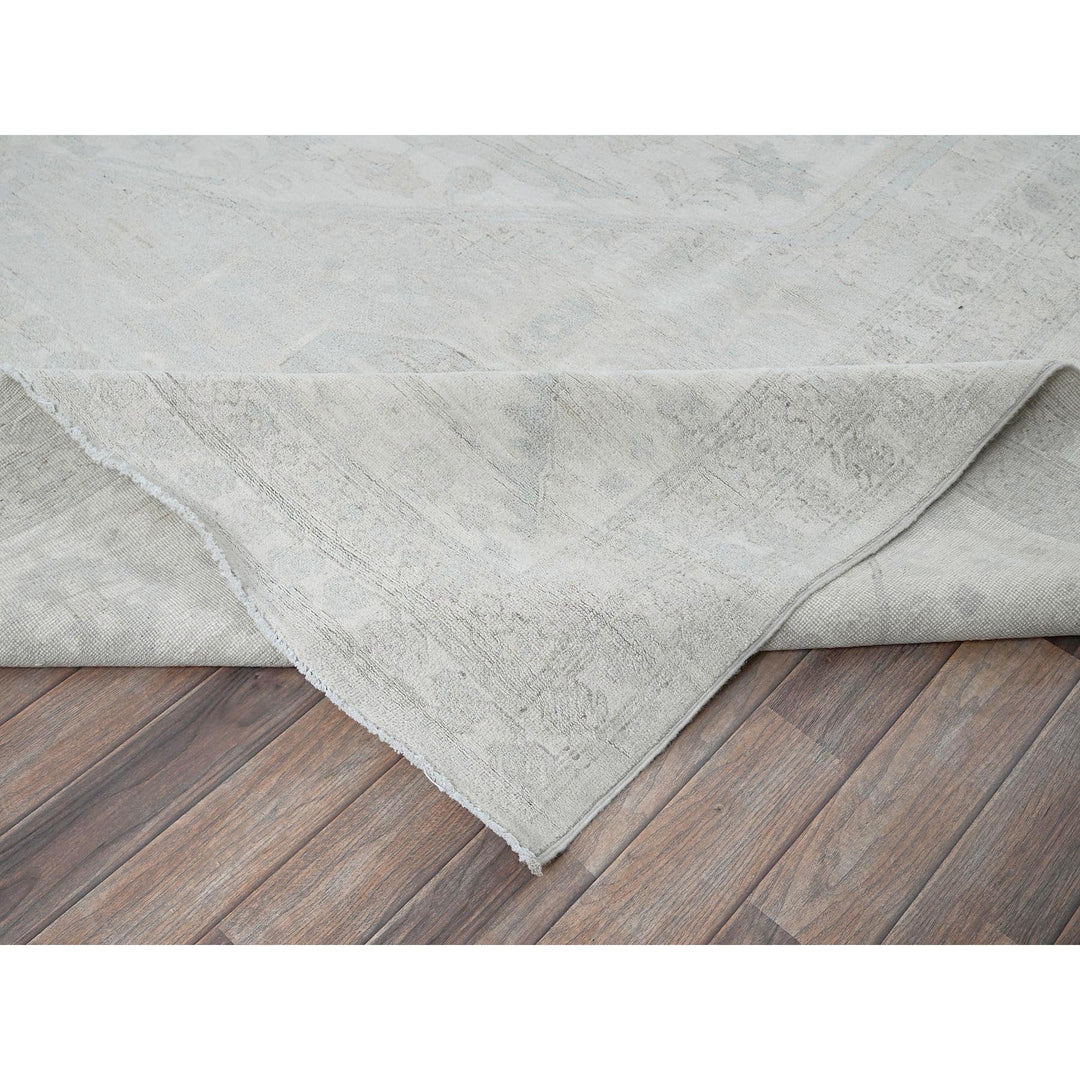 11'10" x 14'7" New Hand Knotted Ivory Wool Rectangle Oriental Rug - MOA102931