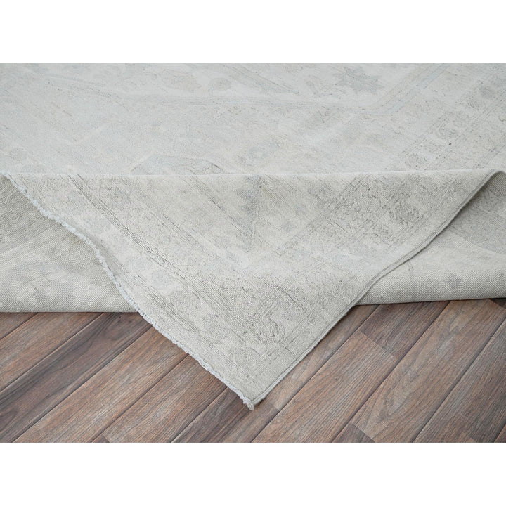 11'10" x 14'7" New Hand Knotted Ivory Wool Rectangle Oriental Rug - MOA102931