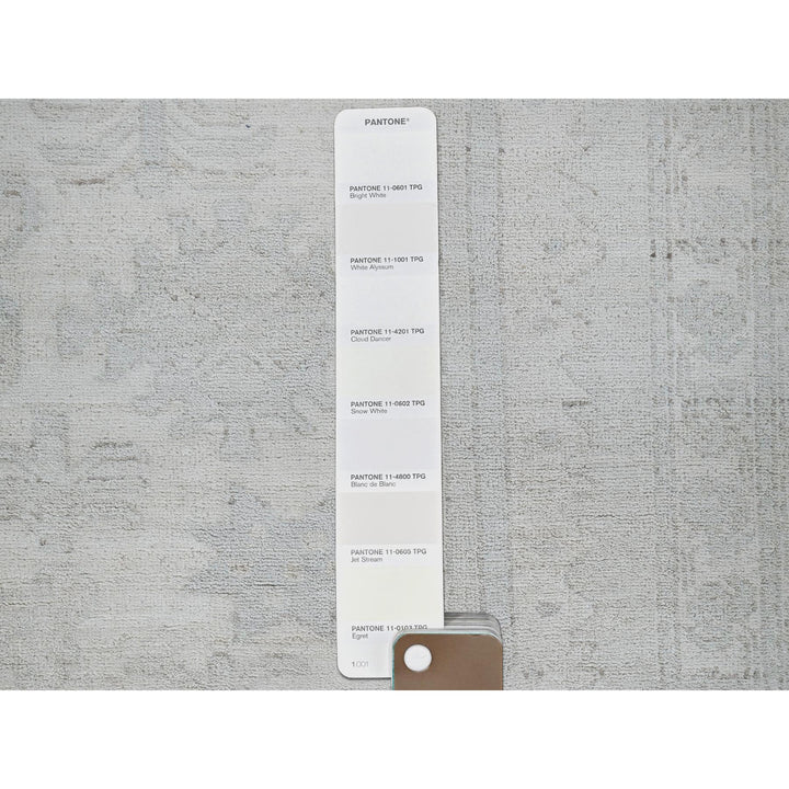 11'10" x 14'7" New Hand Knotted Ivory Wool Rectangle Oriental Rug - MOA102931